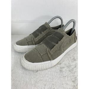Blowfish Malibu Women's Marley Sweet Gray Washed Canvas Slip-On Sneakers Size 7